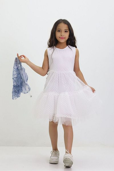 GZT TEKSTİL Rochie de seara din tul pentru fete - spectacol de nunta cu jacheta