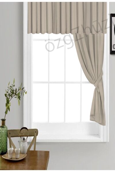 perlina home Mutfak Şıklığı Düz Renk Tek Kanat Fon +farbela Bej (en X Boy)