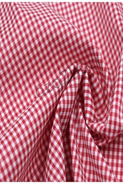 perlina home Plaid Red Rustic Single Wing Plain Planted Background Curtain (Width X Length)