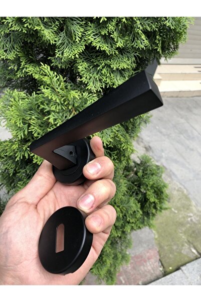 İyem Mâner de ușă rotund cu rozetă de lux (cameră) negru mat