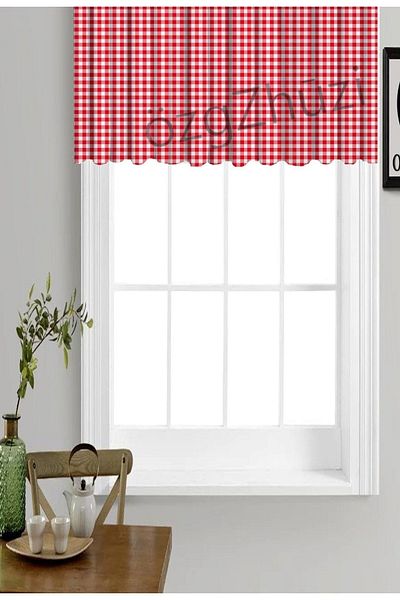 perlina home Kitchen Chic Plaid Pattern Farbela Red (size X Width)
