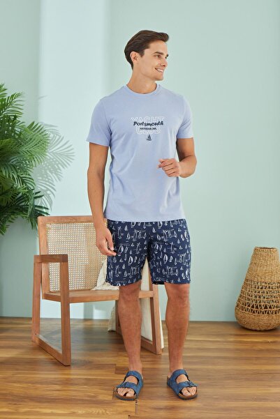 Svm 9475 Erkek Baskılı Şort Takım