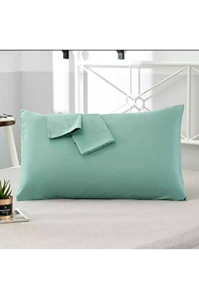 MODELHOME Mint Colored Cotton Fabric Pillow Case with Cover (2 Pieces) 50 X 70 Cm