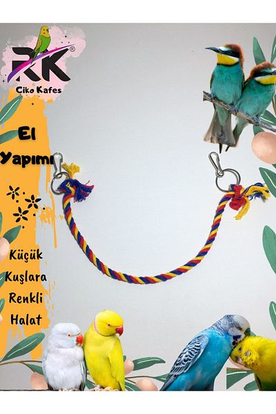 Ciko Kafes حبل ملون مضفر على شكل طائر الببغاء