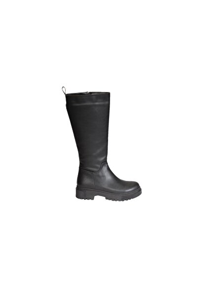 Yaz Kış Ayakkabı Summer Winter Women's Black Cream 4cm Heel 35cm Knee Length ...