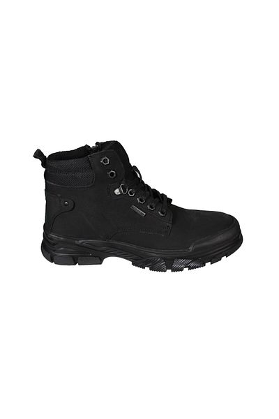 M.P. M.pMen's Nubuck Black Genuine Leather Lace Up Zippered Casual Boots