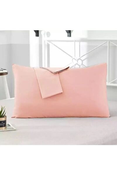 MODELHOME Salmon Colored Cotton Fabric Pillow Case with Cover (2 Pieces) 50 X 70 Cm