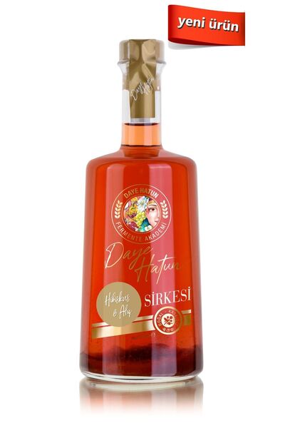 DAYE HATUN Hibiskus&alıç Sirkesi / Hibiscus&hawthorn Vinegar (doğal Fermente Canlı Sirke / Nat. Ferm. / 500 Ml)