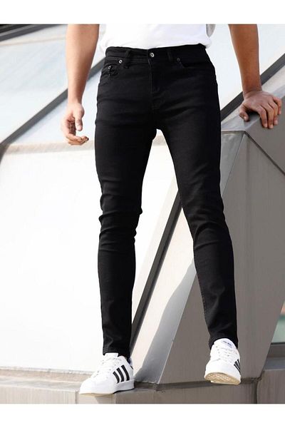 KING SEZAR Men's Slim Fit Lycra Jeans Black Jeans Pants cotton jeans