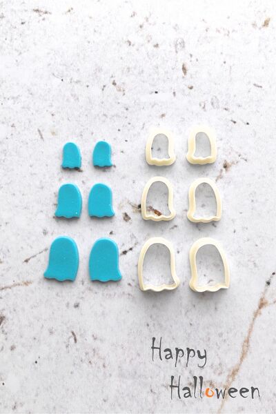 WE3D Happy Halloween - مجموعة قوالب لب السيراميك من طين البوليمر الشبح 1.5 - ...