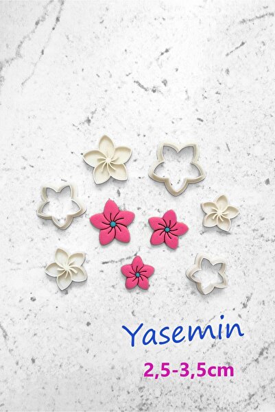 WE3D مجموعة قوالب لب السيراميك من طين البوليمر بزهرة الياسمين 2.5 - 3 - 3.5 سم