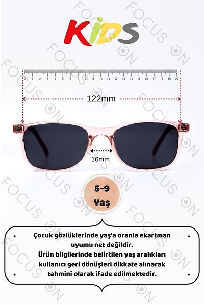 Focus On 4-8 Years Pink Polarized Children's Sunglasses
