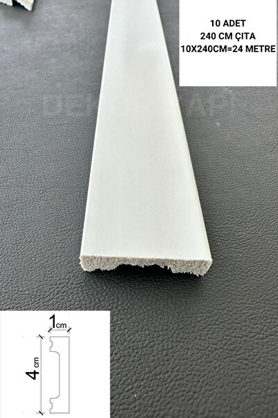 DİECOR Dekoratif Boyanabilir 10 Adet 4 cm Düz Polistren Duvar Çıtası
