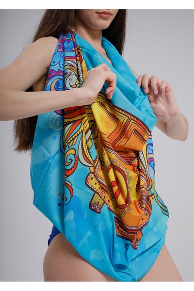 nehir eşarp 95x145 Non-Showing Motif Patterned Pareo