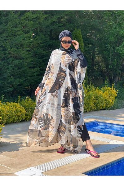 Cardella 4 Piece Hijab Swimsuit Set and Chiffon Pareo