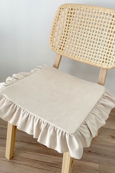RİTMOHOME Βολάν Κρέμα Vintage, Country, Bohemian, Ρουστίκ Σκανδιναβικό Μαξιλάρι Καρέκλας