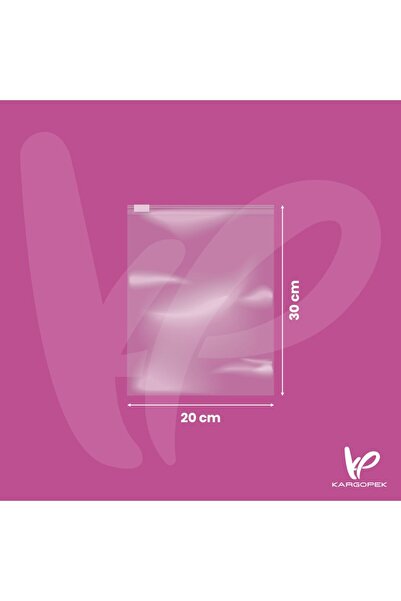 KARGOPEK Baskısız Fermuarlı Seffaf Buzlu Poset 20*30 (100 ADET)
