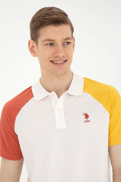 U.S. Polo Assn. Ανδρικό μπλουζάκι εκρού ELIFSU BUTİKHOME