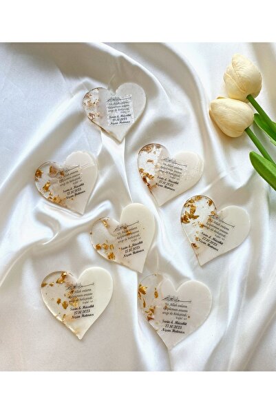 Gami Handmade Epoksi Kalpli Magnet Söz Nişan Nikah Düğün Kına Hediyelik Organ...