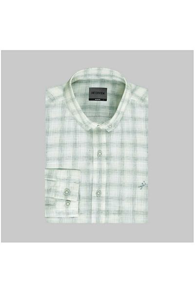 Sarar Men's Green Linen Slim Fit Shirt - GOIAS SOHO