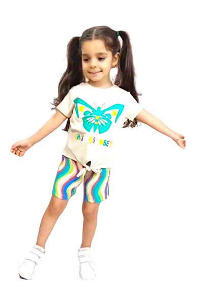 LİTTLE TORTOİSE Кольоровий комплект шортів з вузликами та малюнком метеликів ...