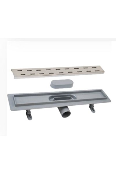 AKplas Lineer Duş Kanalı Ø50 Yandan Çıkış 80cm (Yer Süzgeci-Sifon)