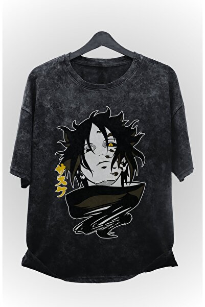 Fuddy Moda Naruto Sasuke Štampano Unisex Oversize kroj majica - periva vintag...