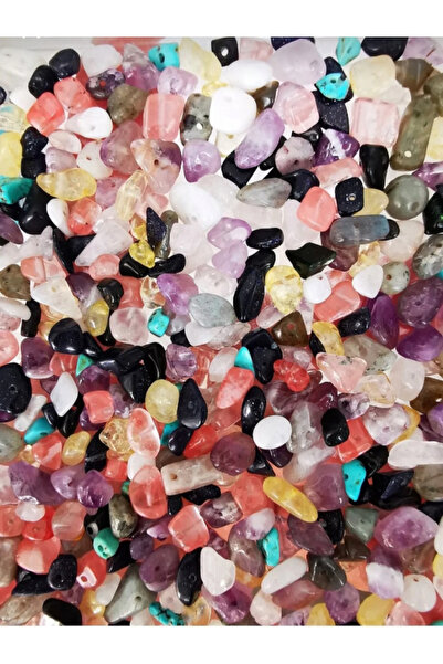 DOĞAL TAŞ CENNETİ Doğaltaş Kırıktaş Mix Doğal Taş Delikli (50 gram)