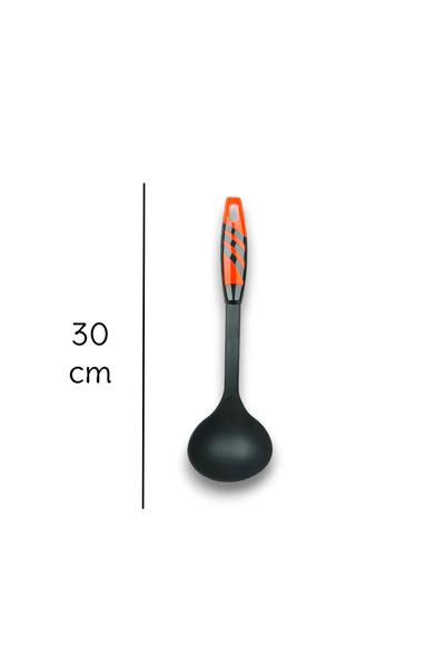 Open Home Concept Red 220° Durable Teflon Spoon and Ladle Serving Set - Fireproof and Non-Stick