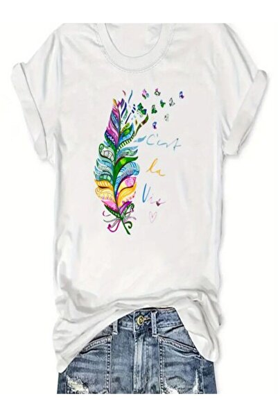 classy moda Tricou Single Jersey - Tricou cu mânecă scurtă, cu decolteu tripl...