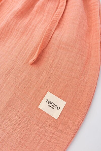 Totzee Muslin Rope Strap Balloon Jumpsuit Coral Color