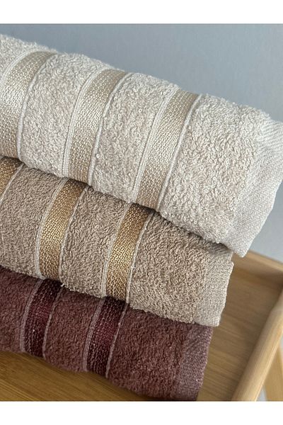 Blue Atelier 3-Piece Hand and Face Towel Set with Border