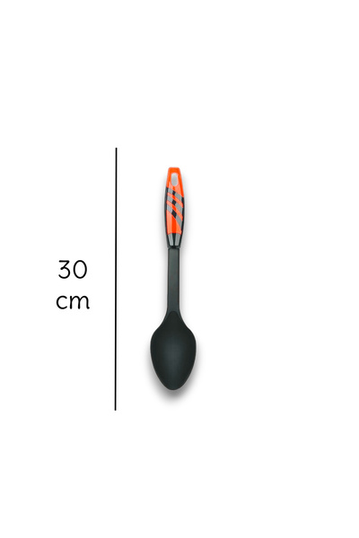 Open Home Concept Red 220° Durable Teflon Spoon and Ladle Serving Set - Fireproof and Non-Stick