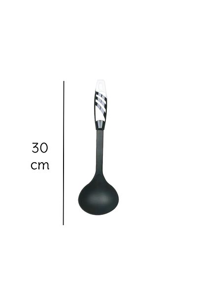 Open Home Concept Set of 2 White Fireproof Non-Stick Teflon Service Set 220 °   Durable Spoon & Ladle