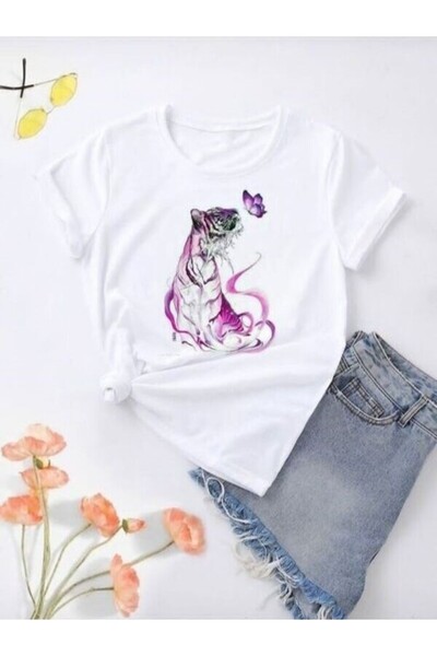 classy moda Tricou Single Jersey - Tricou cu mânecă scurtă, cu decolteu tripl...