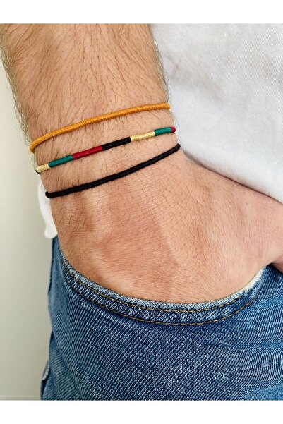 Fynbos Unisex Rasta İp Şans 3’lü Bileklik Set