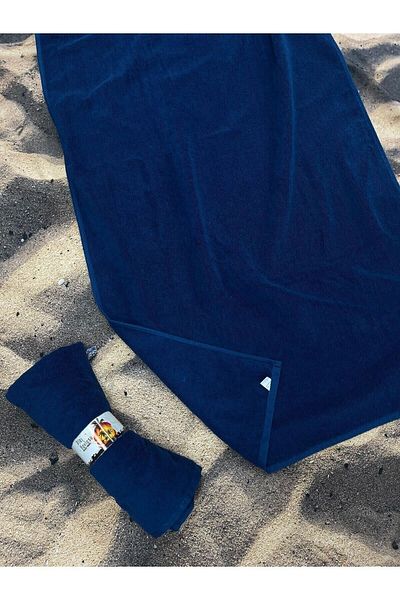 Miami Beach Πετσέτα παραλίας και μπάνιου Navy Blue Microfiber - Ελαφρύ (75X150) 0080L