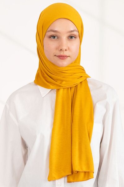 hijabchi Combed Cotton Shawl Jersey Shawl - Amber