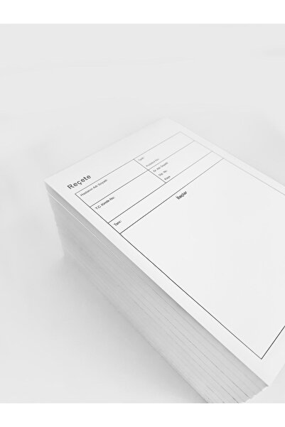 MattSa Reçete-100'er Yapraklı 10 Cilt-80gr/m²1. Hamur Beyaz Kağıda Baskılı-üstten Tutkallı-koparılabilir-a5