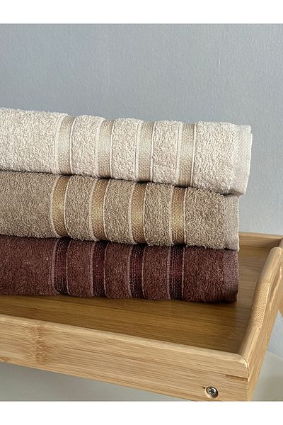 Blue Atelier 3-Piece Hand and Face Towel Set with Border