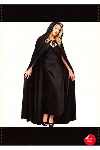 OMZ 90cm Black Collar Cloak - Vampire and Dracula Model, Educational Montessori for Girls and Boys