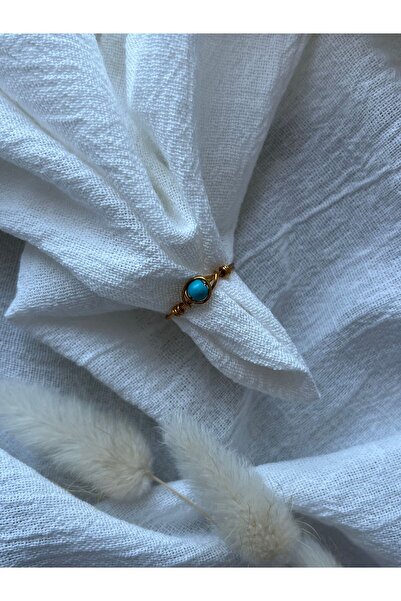 PelvedDesign خاتم سلكي صغير من حجر الفيروز والفيروز باللون الذهبي