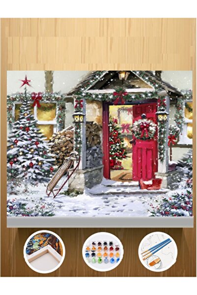 CNS HOBBY TUVAL Sayılarla Boyama Hobi Tuval Seti Fırça Boya Dahil Çerçeveli 4...