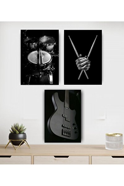 icase Instrument muzical Chitară bas Bas Drum Colț Decor Concept Masă din lem...