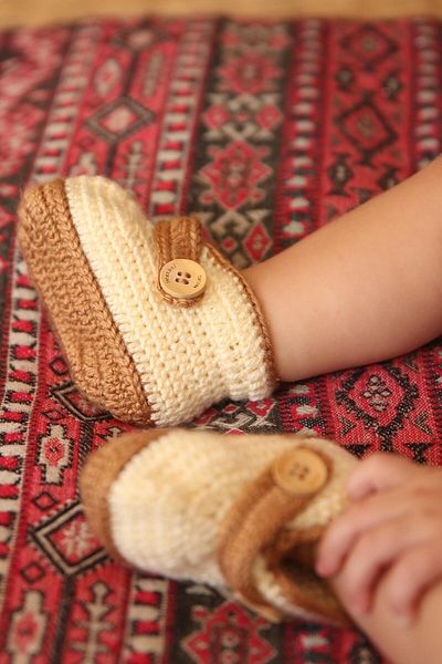 Totzee Buttoned Boots Cream & Brown