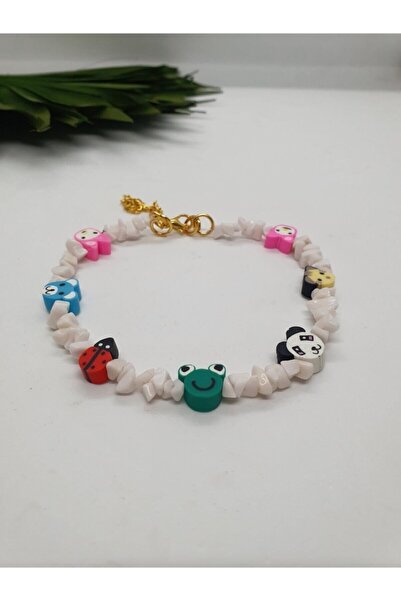 Loyal Friend Store Hayvan Figürlü Beyaz Doğal Taşlı Kedi Kolyesi