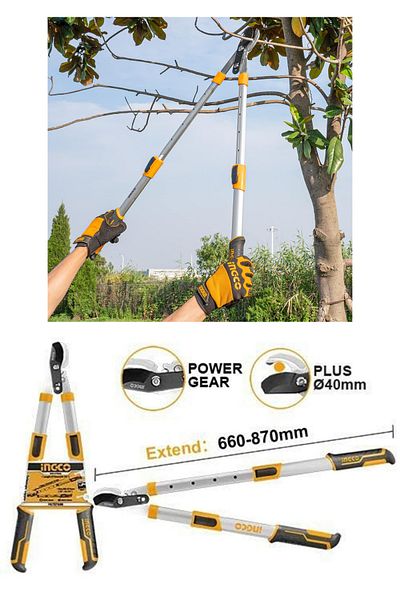 KL HOME Professional Quality - Easy Cutting Telescopic Pruning Scissors, Less Effort - Garden Tree