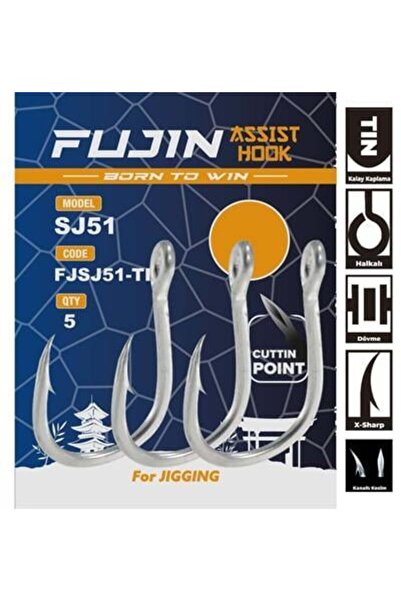 Fujin Sj51 Tın Delikli Assist Kancası 5-0 No