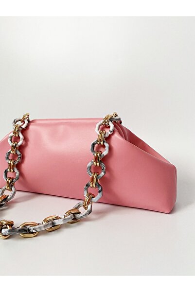HEYBE'S Жіноча рожева сумка через плече з ланцюжком