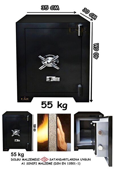 USF Ev Ve Ofis Tipi Çelik Para Kasası 40 Cm Kg Güvenli Para Kasaları